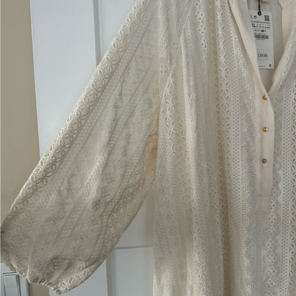ZARA Ivory eyelet Dress, brand new - Picture 4 of 5
